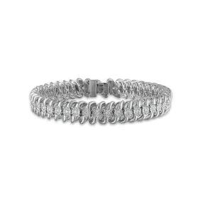 1 CTW Diamond 7.5-inch Tennis Bracelet in Sterling Silver