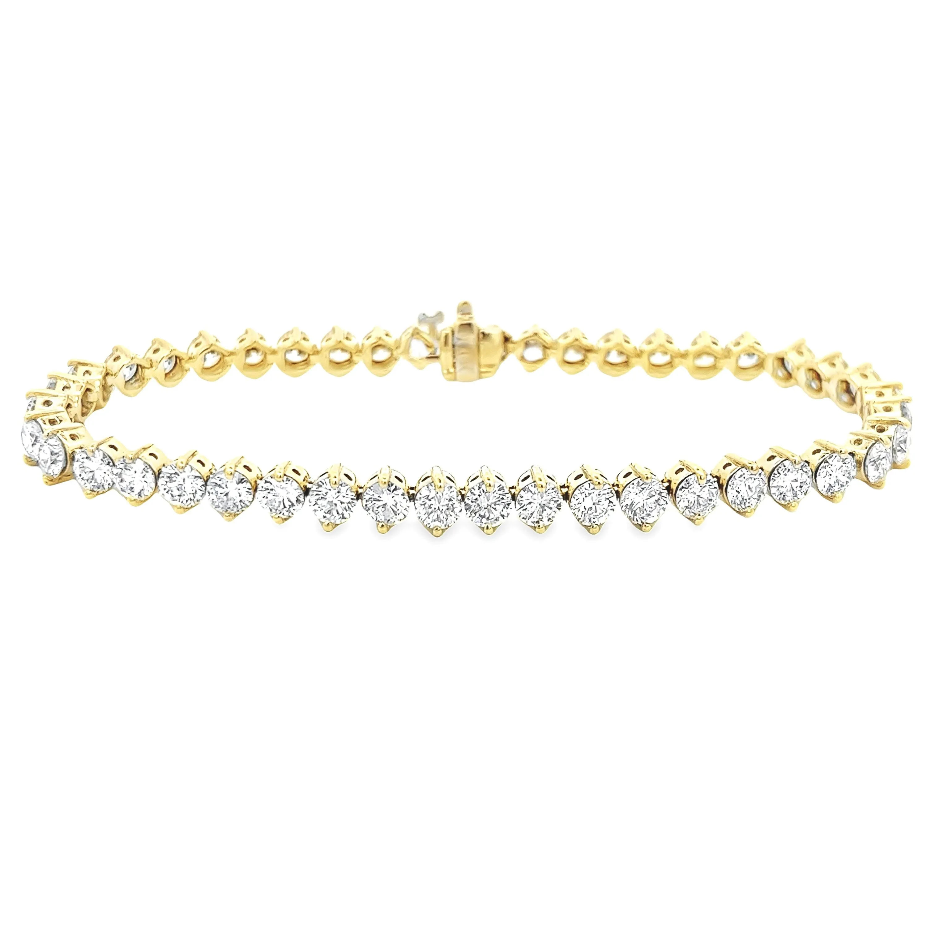 10.42ct 18k Yellow Gold Diamond Bracelet