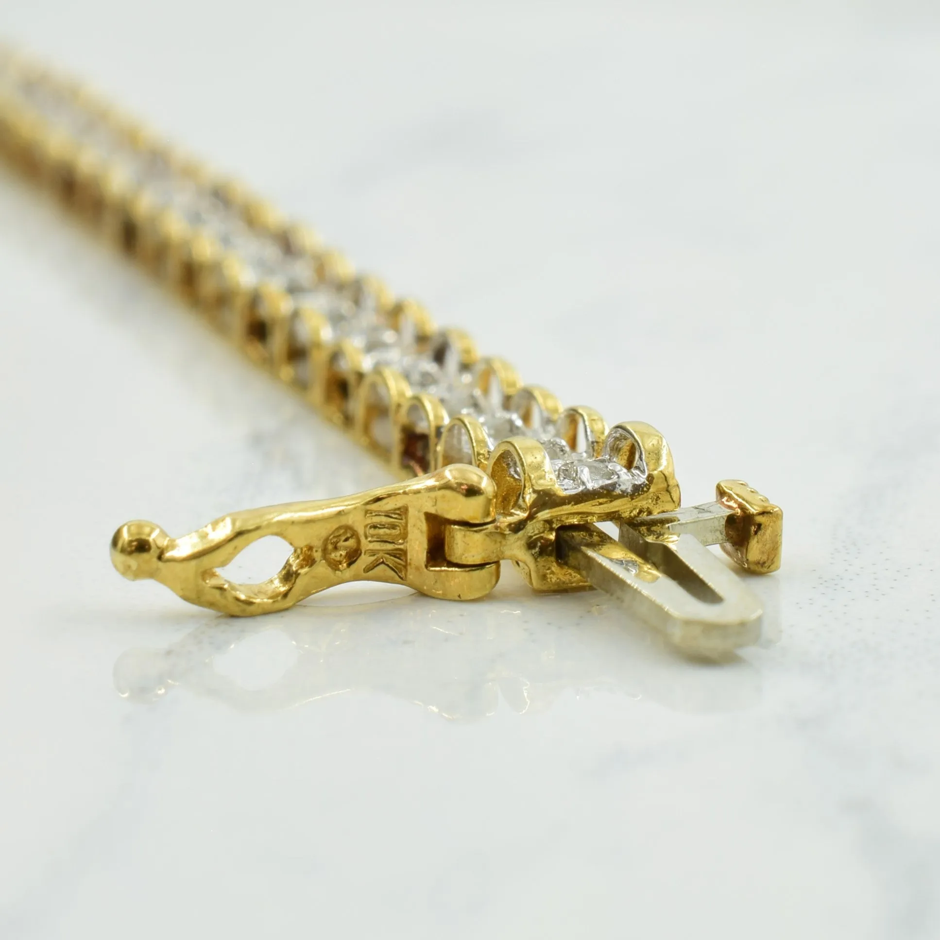 10k Yellow Gold Diamond Tennis Bracelet | 0.33ctw | 7" |