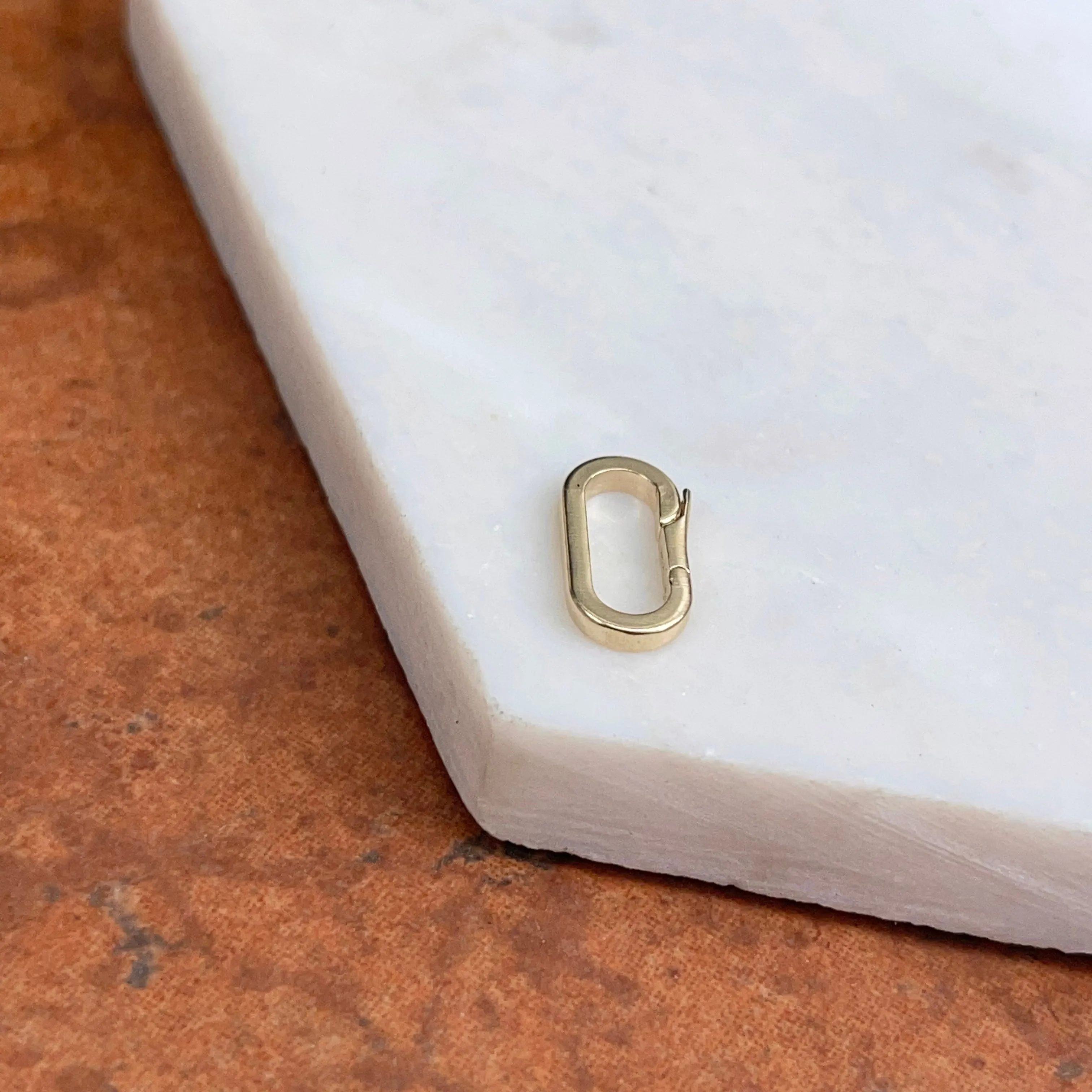 10KT Yellow Gold Elongated Oval Pearl Shortener / Pendant Enhancer 10mm x 4mm
