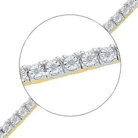 10kt Yellow Gold Women's Round Diamond Miracle Fashion Bracelet 1-4 Cttw - FREE Shipping (US/CAN)