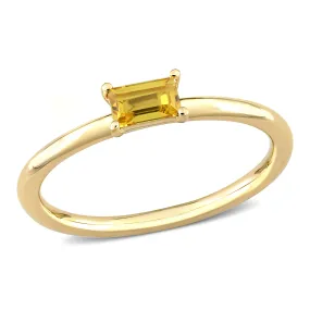1/3 CT TGW Baguette Yellow Sapphire Stackable Ring in 10k Yellow Gold