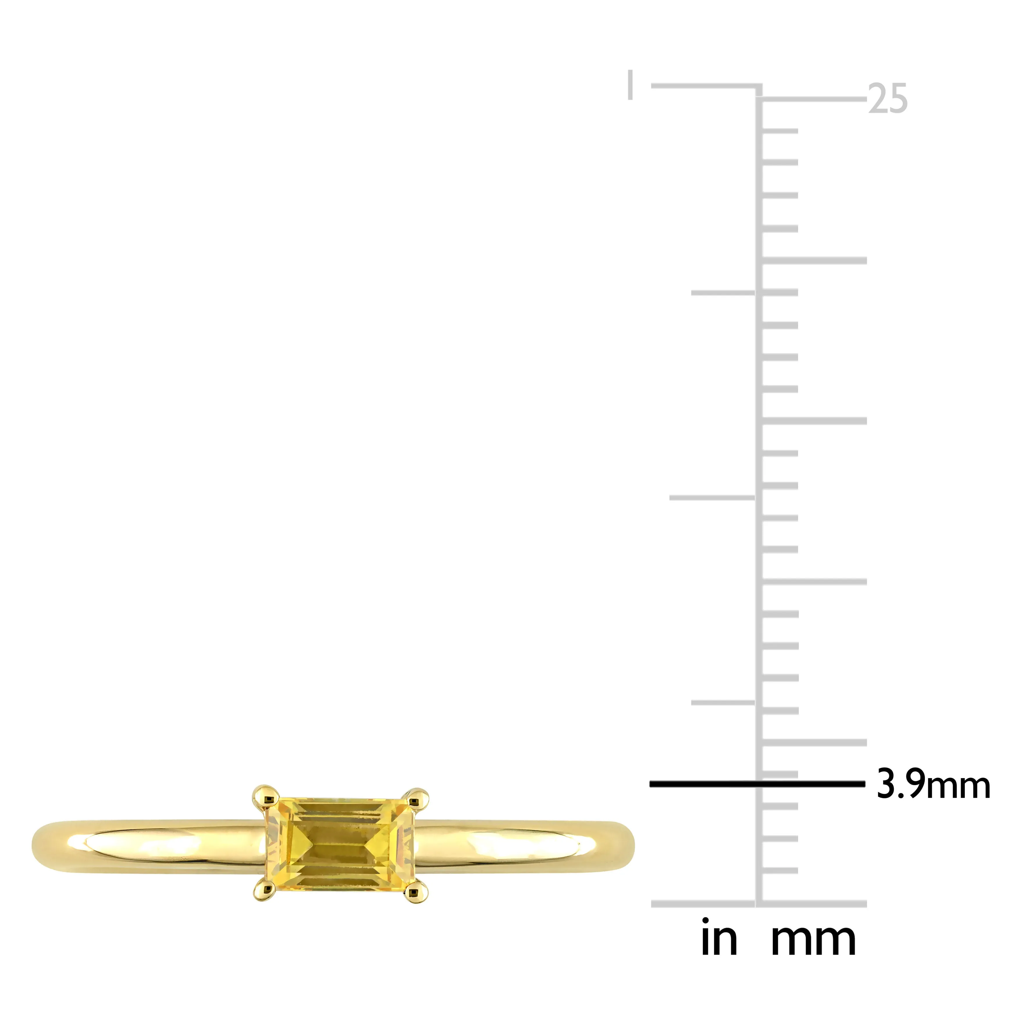 1/3 CT TGW Baguette Yellow Sapphire Stackable Ring in 10k Yellow Gold