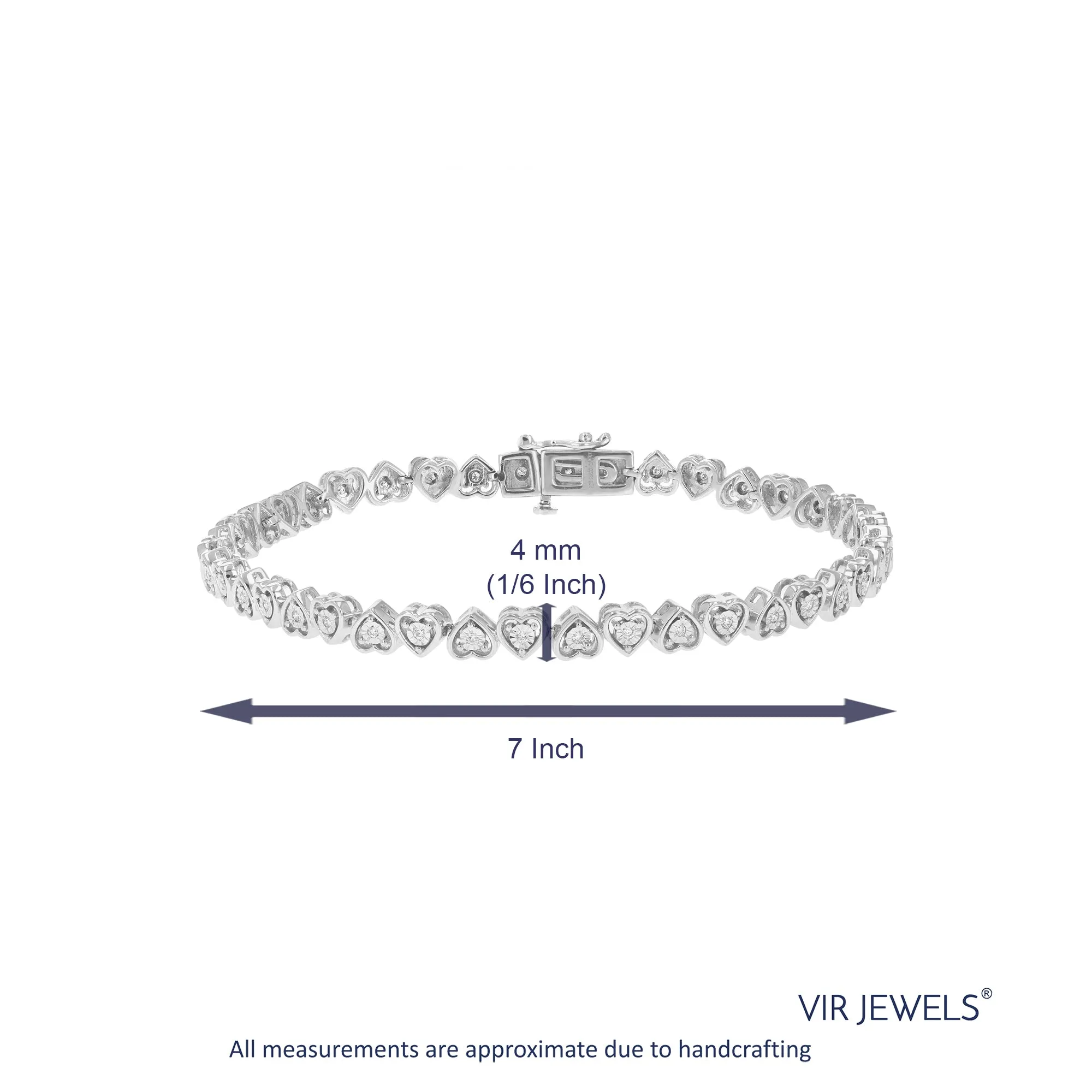 1/4 cttw Round Cut Lab Grown Diamond Tennis Bracelet in .925 Sterling Silver Prong Set 7 Inch