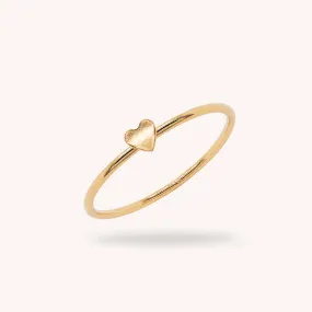 14K Solid Gold Mini Heart Ring