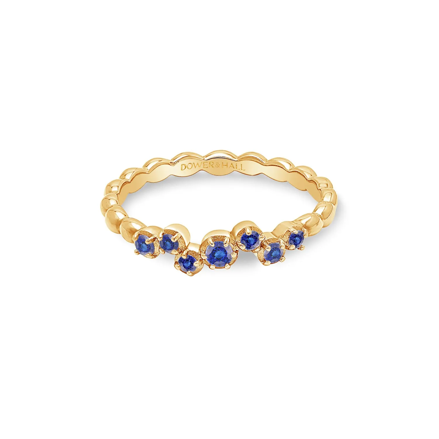 14k Stargazer Narrative Ring with Blue Sapphire