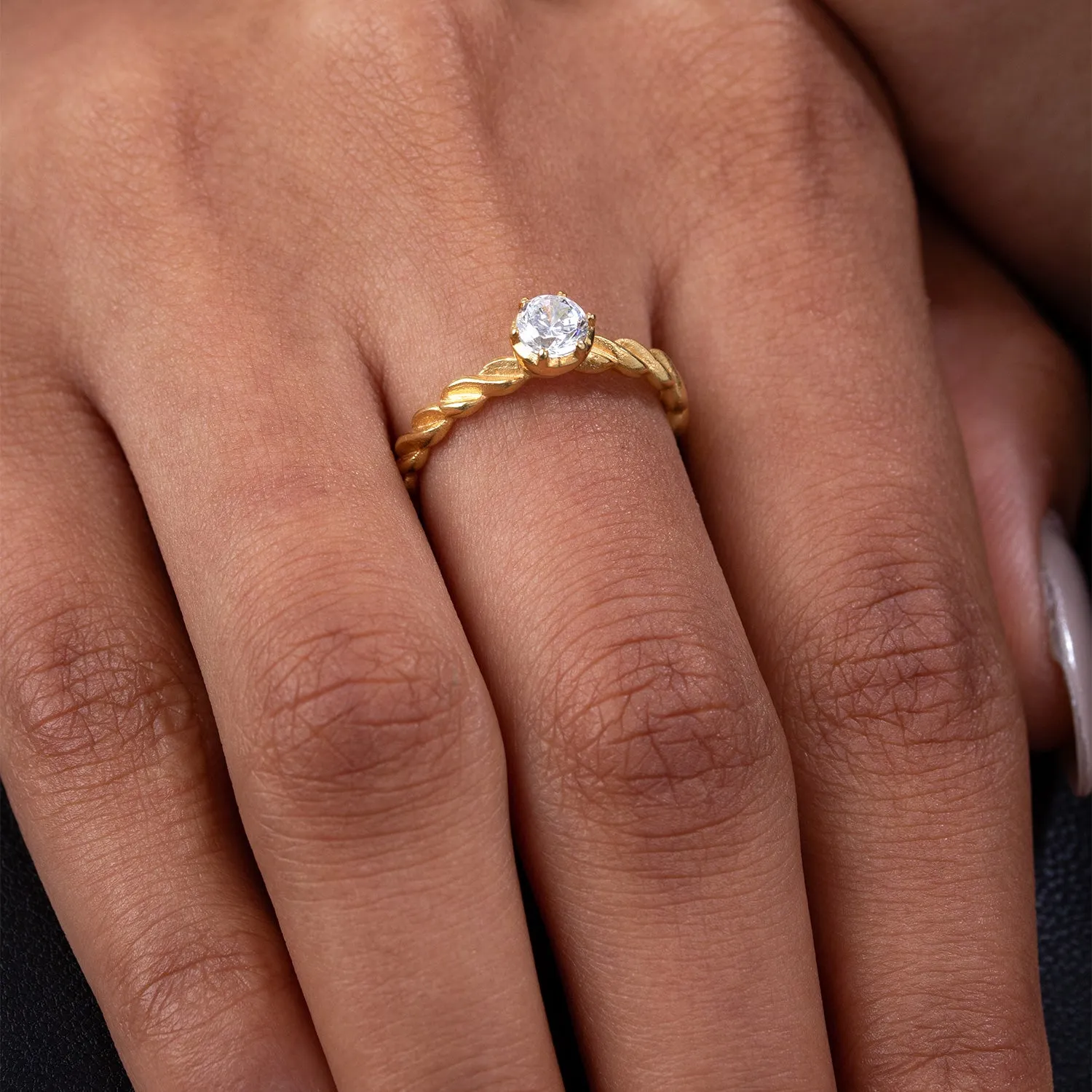 14k Twist Narrative Ring with 0.33ct Diamond