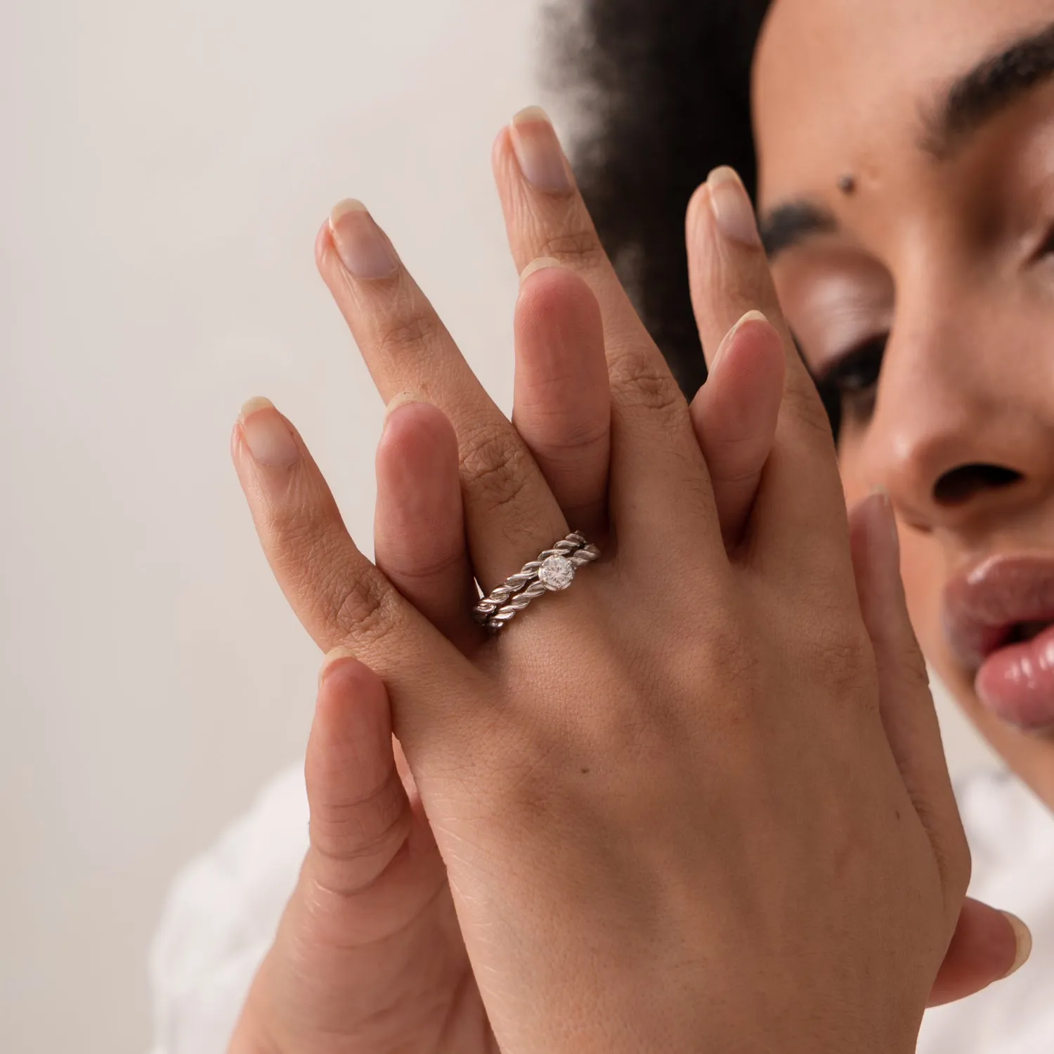 14k Twist Narrative Ring with 0.33ct Diamond