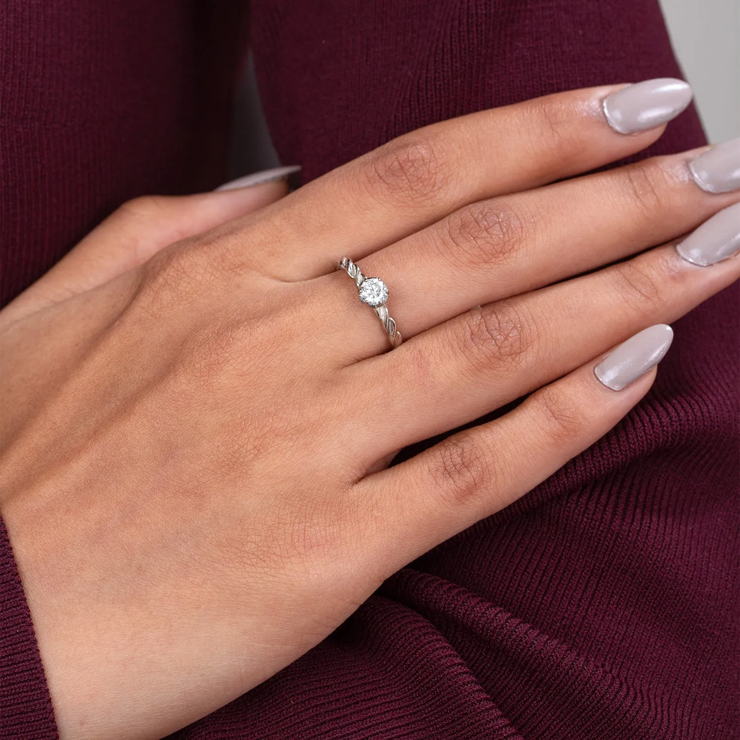 14k Twist Narrative Ring with 0.33ct Diamond