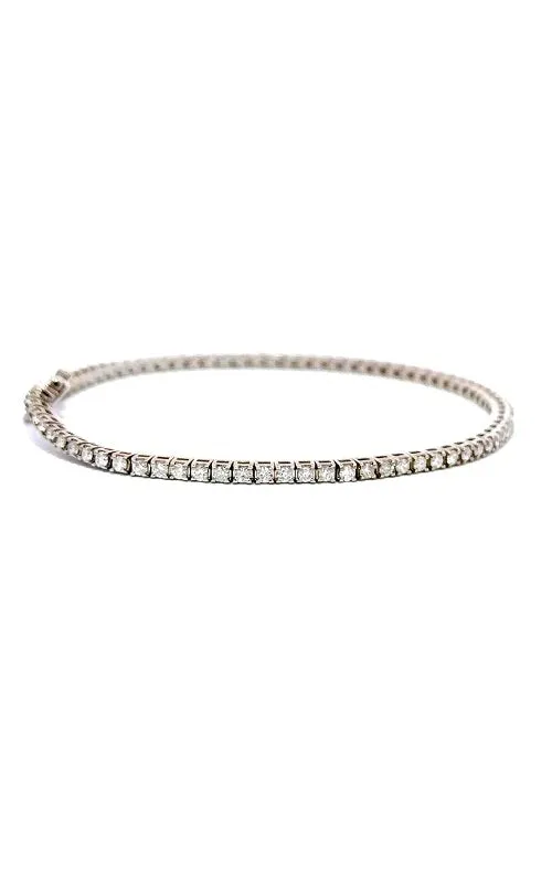 14K WHITE GOLD DIAMONDS TENNIS BRACELET  G13879