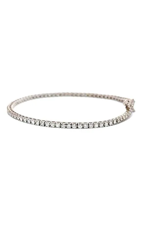 14K WHITE GOLD DIAMONDS TENNIS BRACELET  G13879