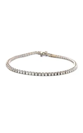 14K WHITE GOLD DIAMONDS TENNIS BRACELET  G13879