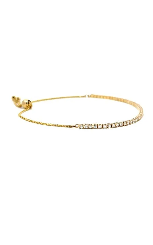 14K YELLOW GOLD DIAMOND BOLO BRACELET  G15108