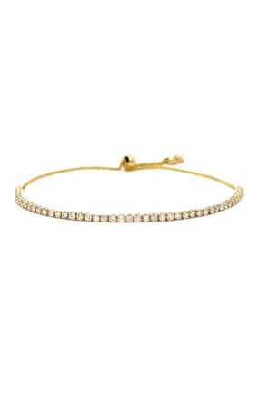 14K YELLOW GOLD DIAMOND BOLO BRACELET  G15108