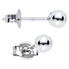 14kt White Gold 3mm Ball Earrings