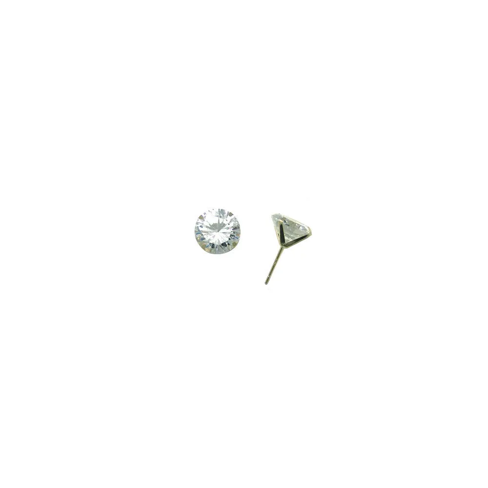 14kt Yellow Gold 2.65 ct Cubic Zirconia  Round Earrings