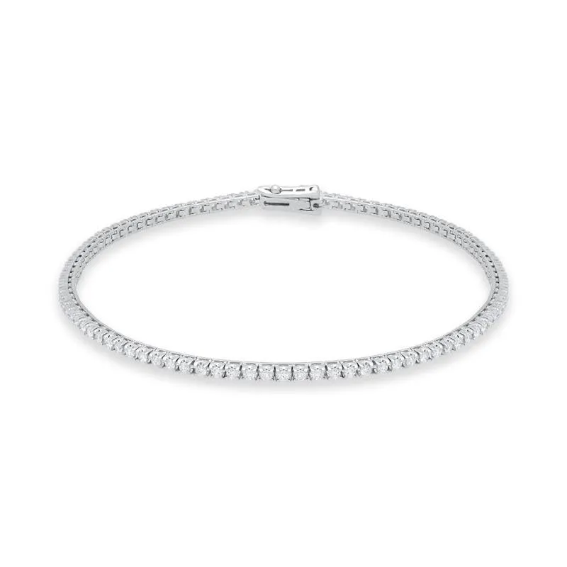 18ct White Gold 0.93ct Diamond Tennis Bracelet