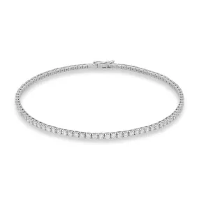18ct White Gold 2.45ct Diamond Claw Set Tennis Bracelet