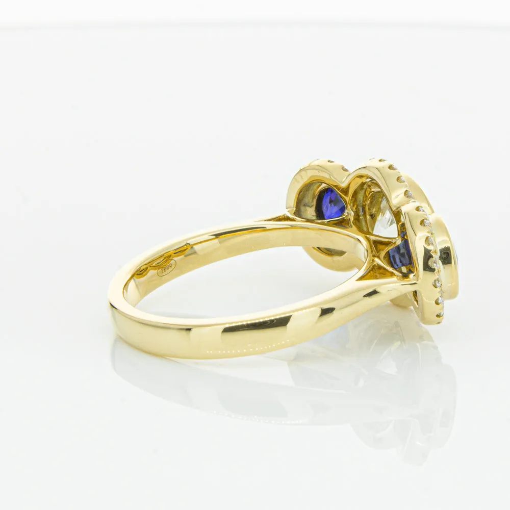 18ct Yellow Gold 1.50ct Diamond & Sapphire ring