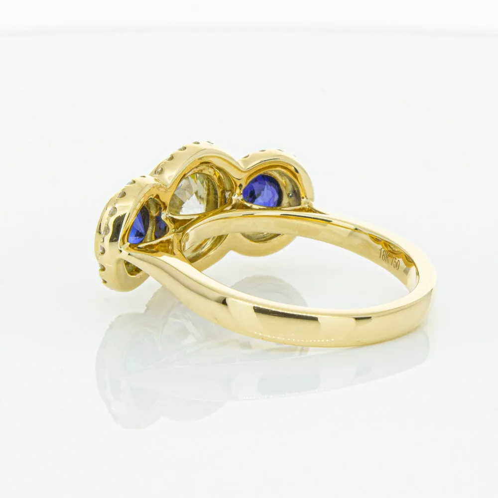18ct Yellow Gold 1.50ct Diamond & Sapphire ring