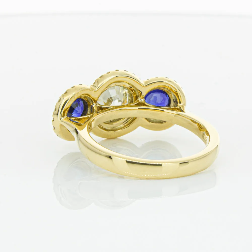 18ct Yellow Gold 1.50ct Diamond & Sapphire ring