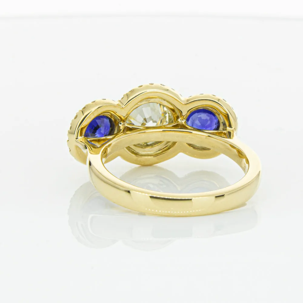 18ct Yellow Gold 1.50ct Diamond & Sapphire ring