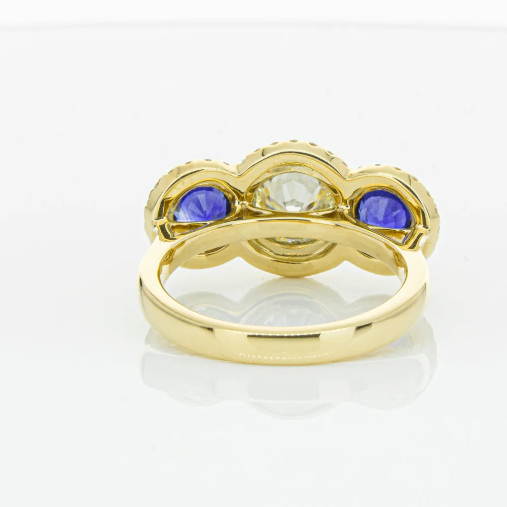 18ct Yellow Gold 1.50ct Diamond & Sapphire ring