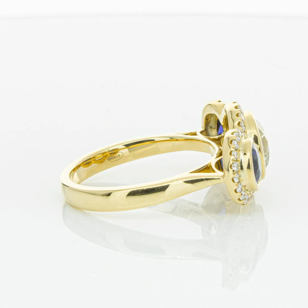 18ct Yellow Gold 1.50ct Diamond & Sapphire ring
