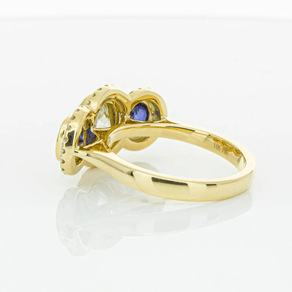 18ct Yellow Gold 1.50ct Diamond & Sapphire ring