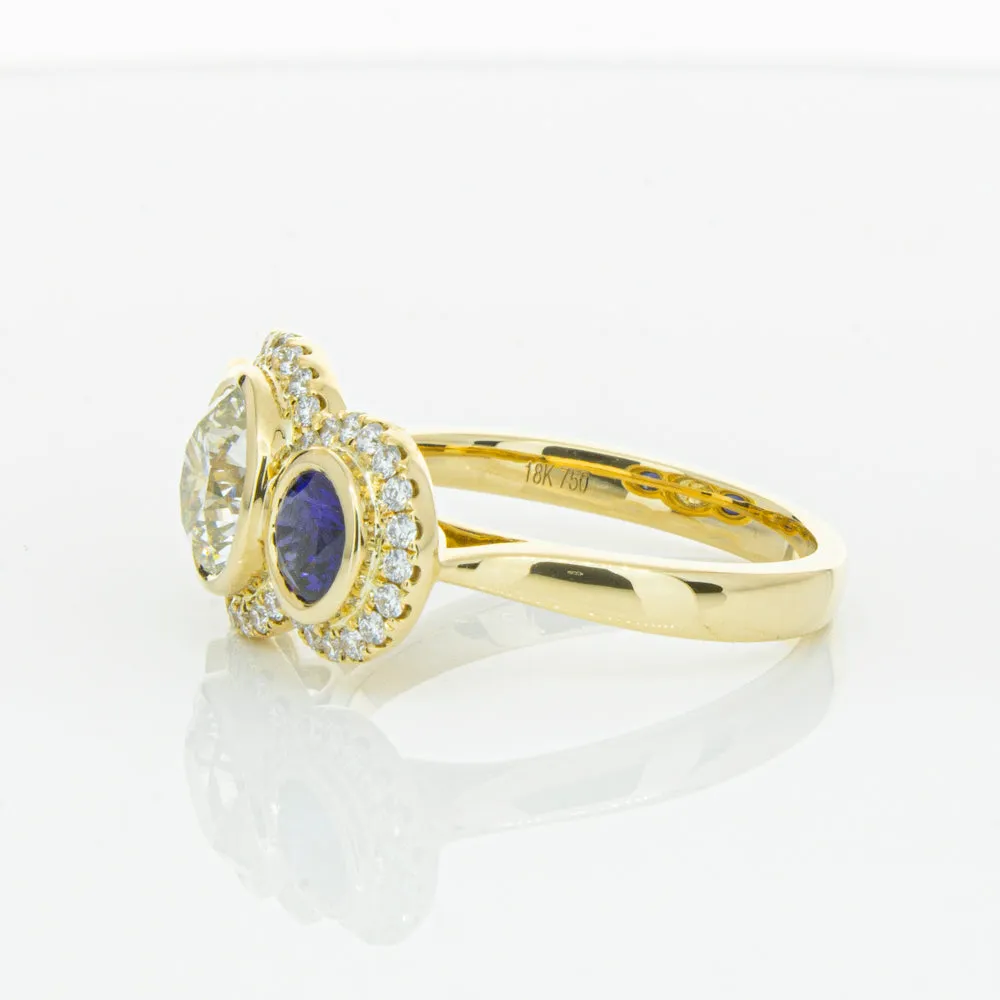 18ct Yellow Gold 1.50ct Diamond & Sapphire ring