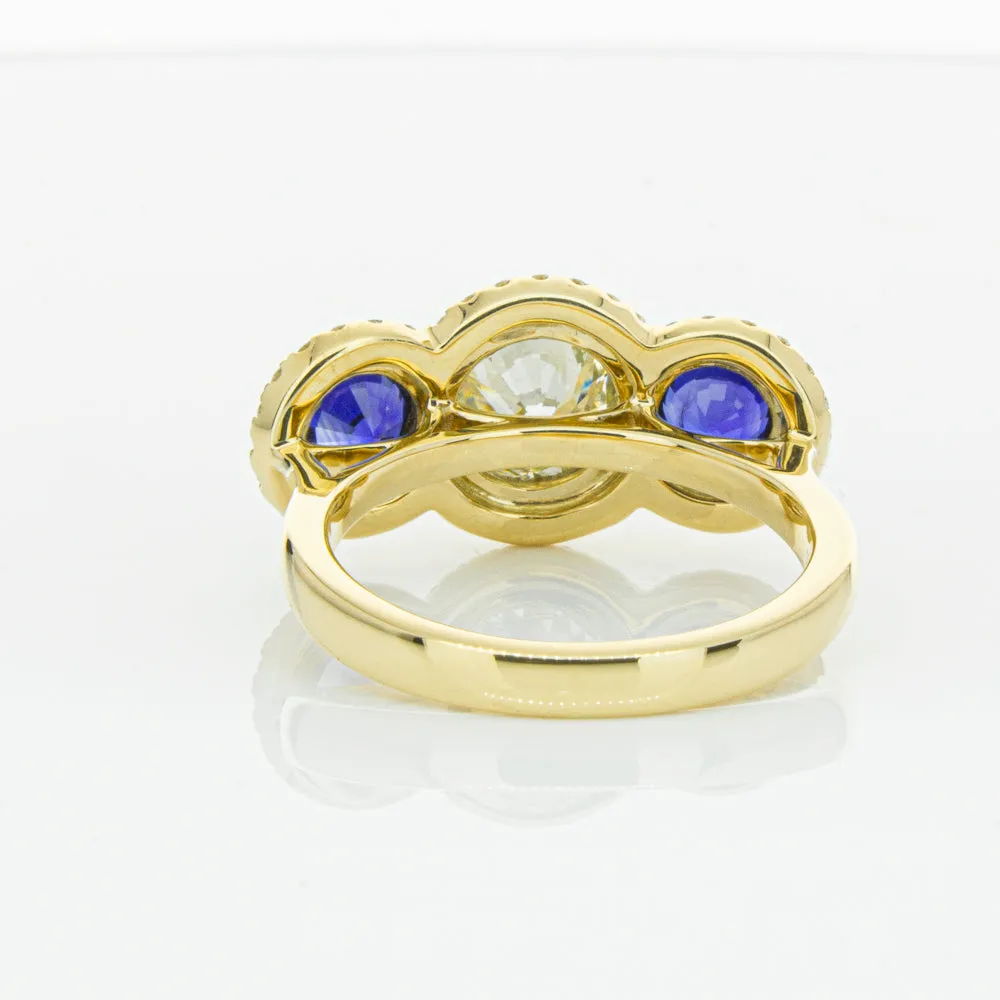 18ct Yellow Gold 1.50ct Diamond & Sapphire ring