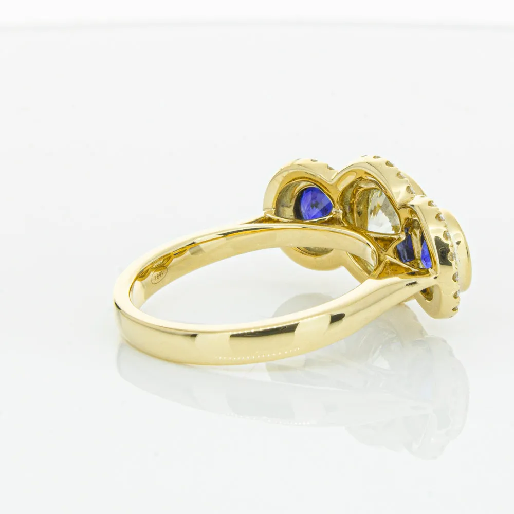 18ct Yellow Gold 1.50ct Diamond & Sapphire ring