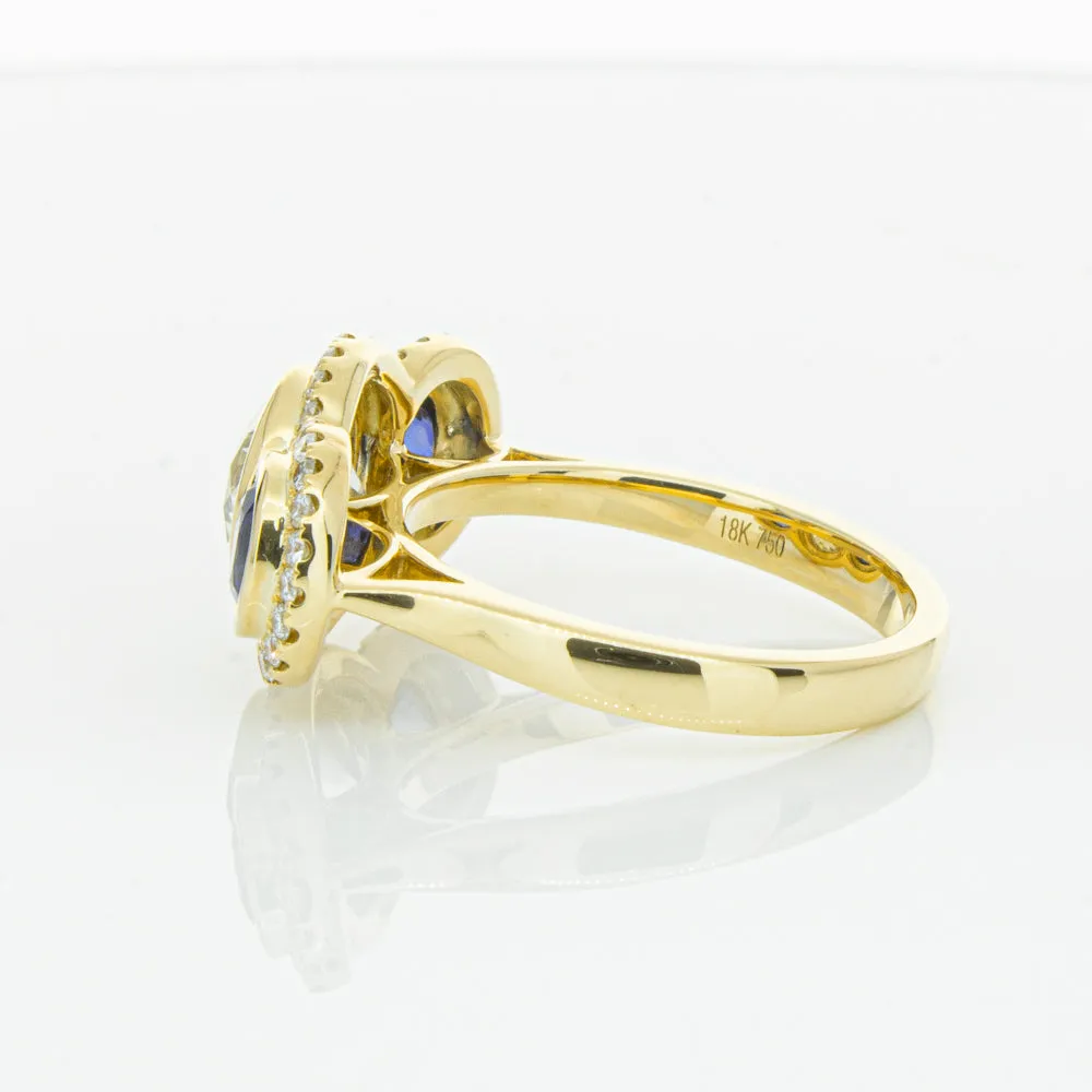 18ct Yellow Gold 1.50ct Diamond & Sapphire ring