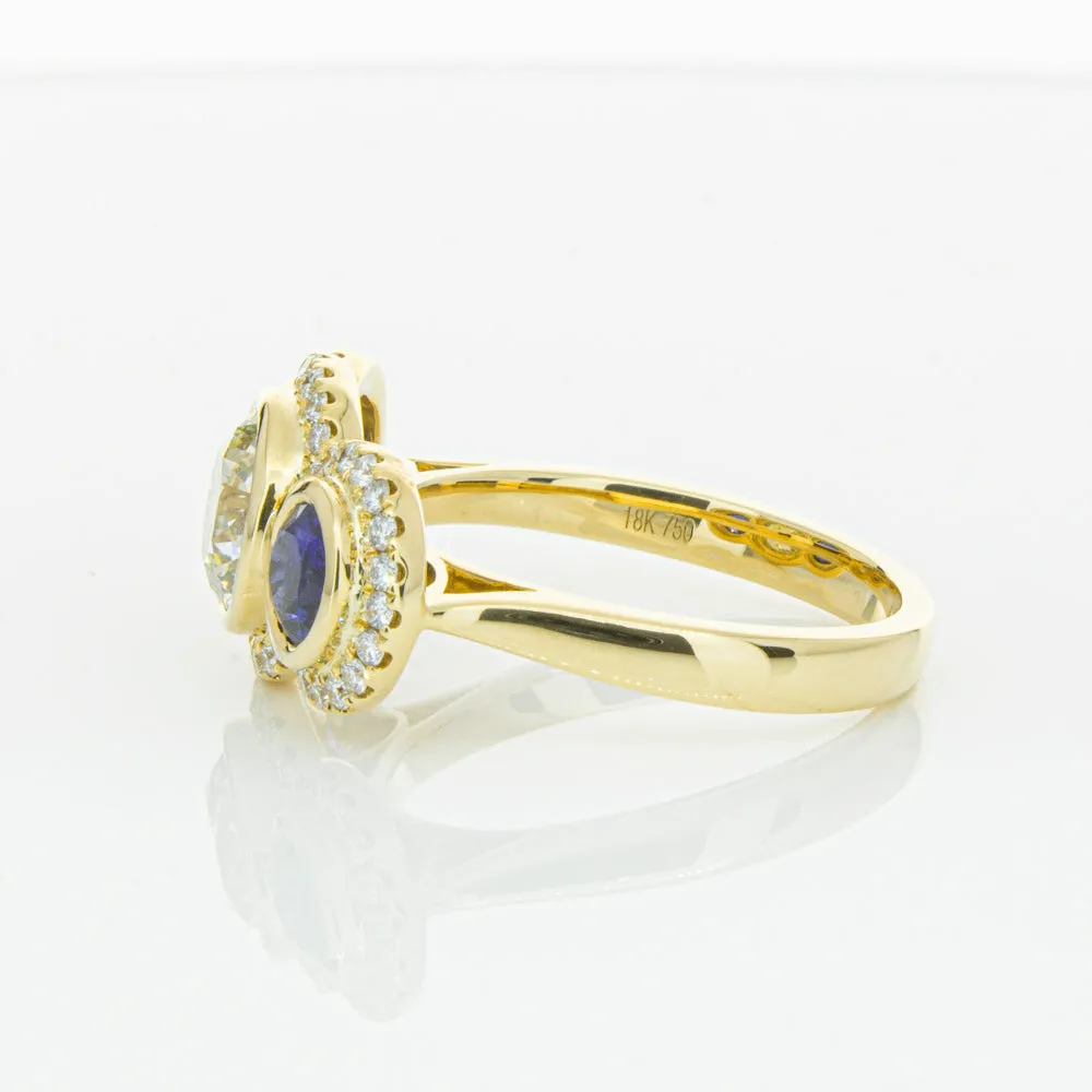18ct Yellow Gold 1.50ct Diamond & Sapphire ring
