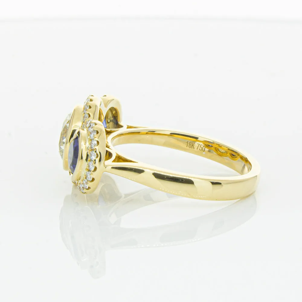 18ct Yellow Gold 1.50ct Diamond & Sapphire ring