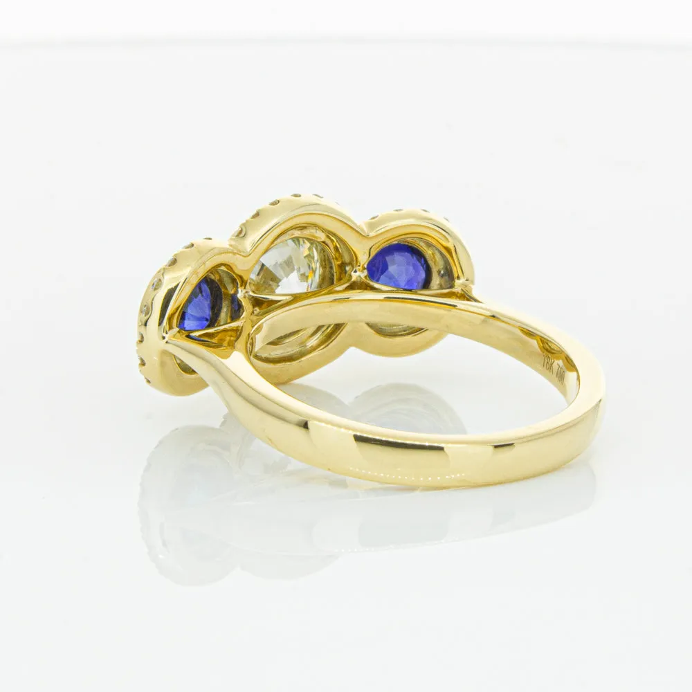 18ct Yellow Gold 1.50ct Diamond & Sapphire ring