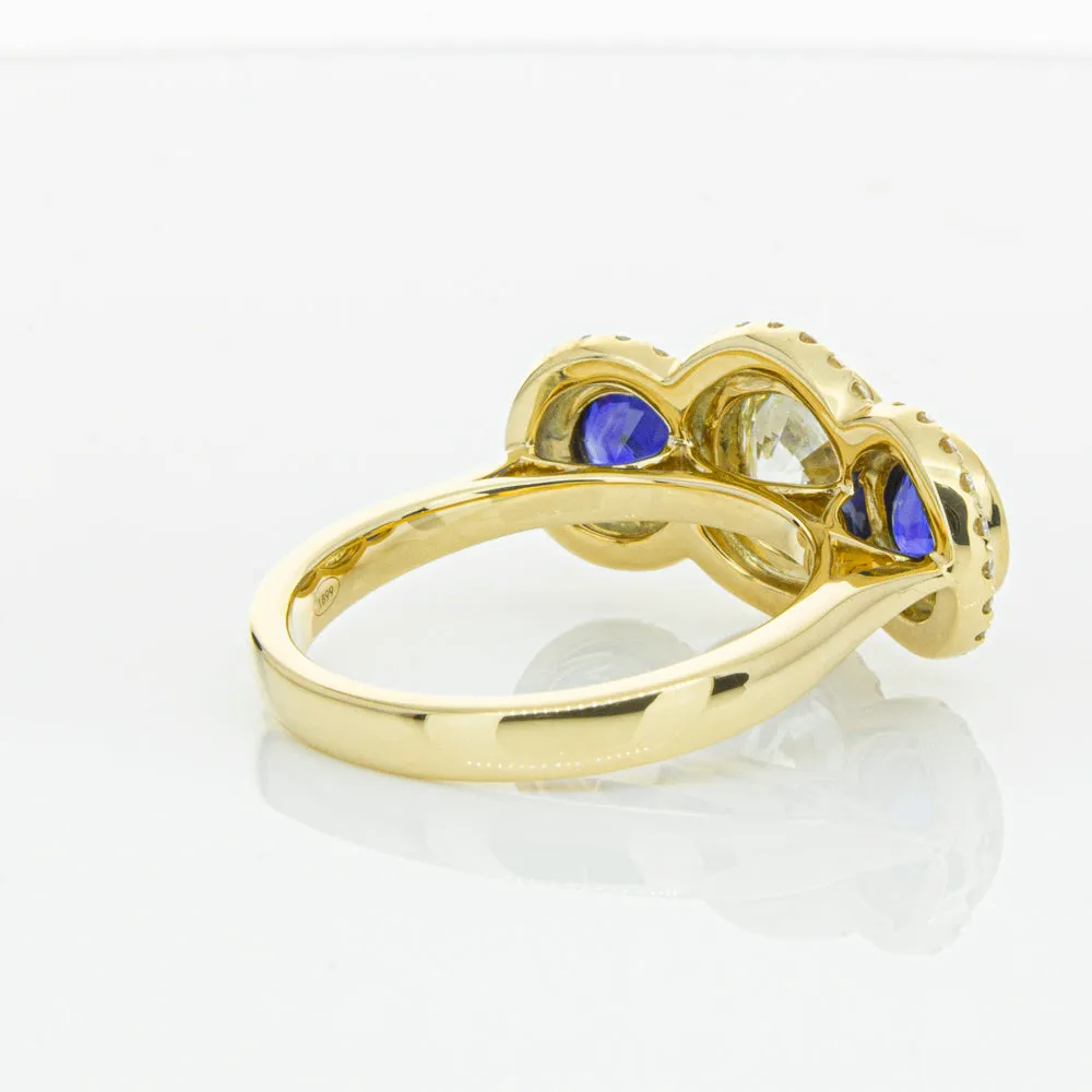 18ct Yellow Gold 1.50ct Diamond & Sapphire ring