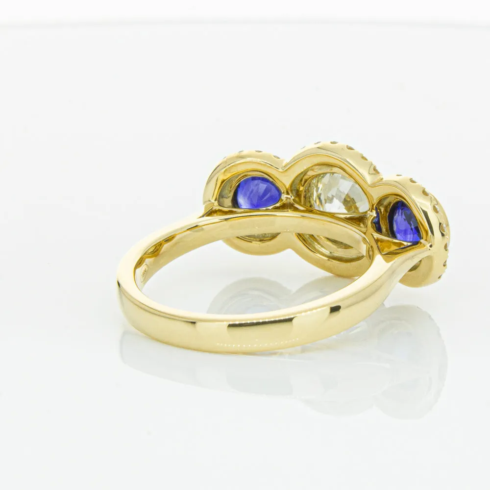 18ct Yellow Gold 1.50ct Diamond & Sapphire ring