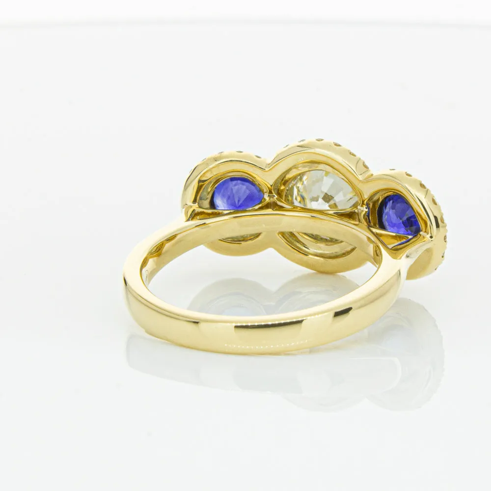 18ct Yellow Gold 1.50ct Diamond & Sapphire ring