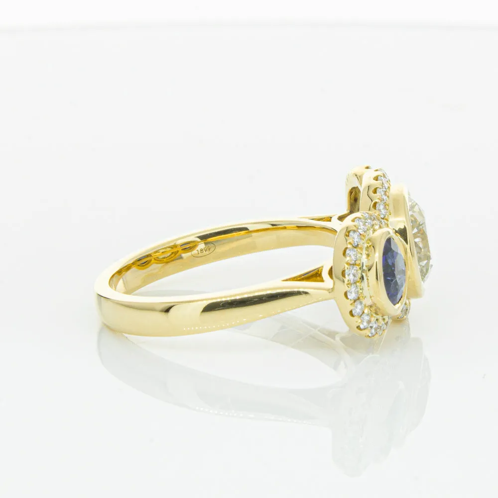 18ct Yellow Gold 1.50ct Diamond & Sapphire ring