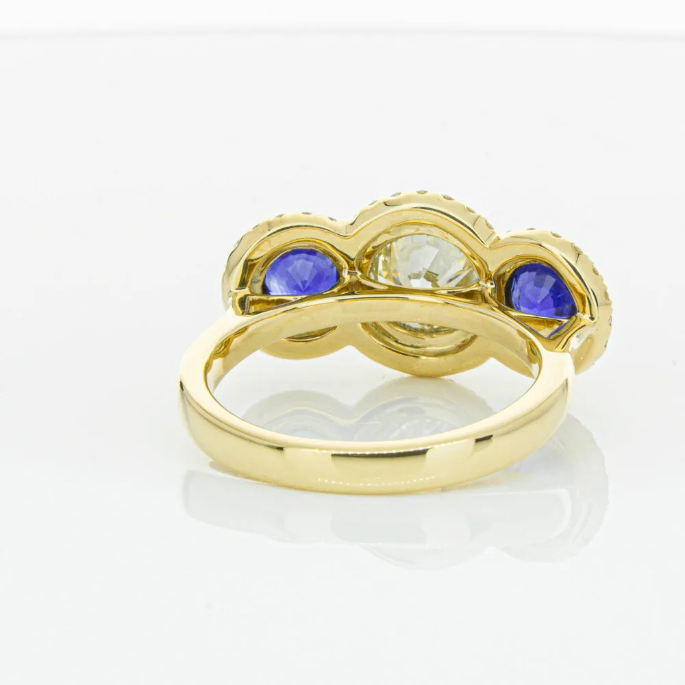 18ct Yellow Gold 1.50ct Diamond & Sapphire ring