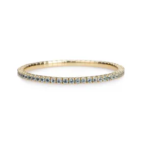 18K Gold Stretch Aquamarine Tennis Bracelet, 8.55-18 Carats