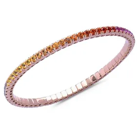 18K Gold Stretch Rainbow Sapphire Tennis Bracelet, 8.55-18 Carats