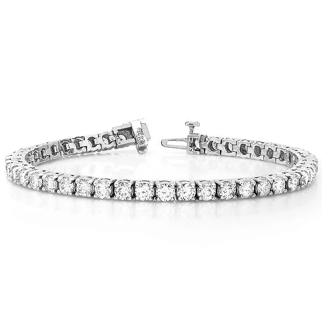 18k White Gold Diamond Tennis Bracelet- 4.53cts