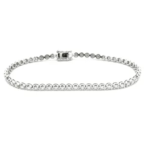 2.00ct 14k White Gold Straight Line Diamond Bracelet