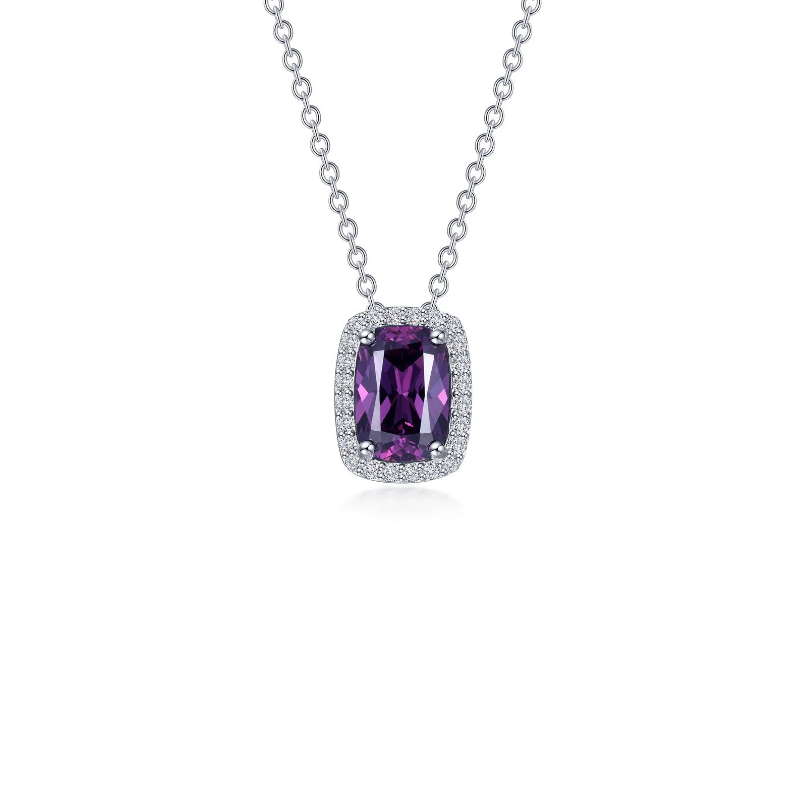 4.26 CTW Halo Cushion-Cut Necklace N0339BTP20