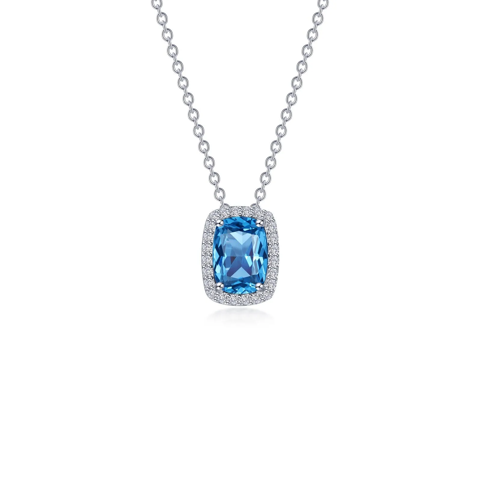 4.26 CTW Halo Cushion-Cut Necklace N0339BTP20