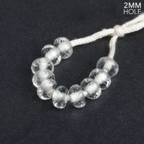 8mm Topaz Rondelles 2mm Large Drill Hole 10 beads