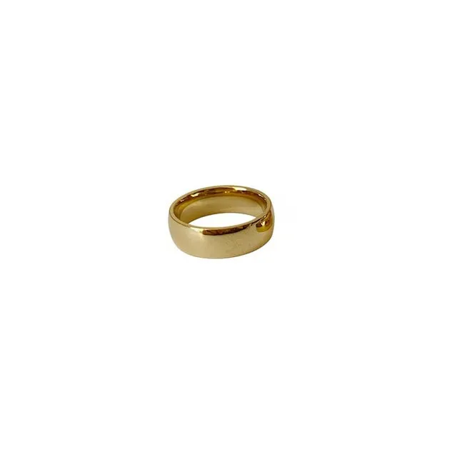 9 Sizes Polished Wide Thin Gold Rings