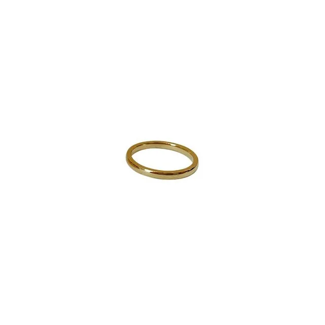 9 Sizes Polished Wide Thin Gold Rings